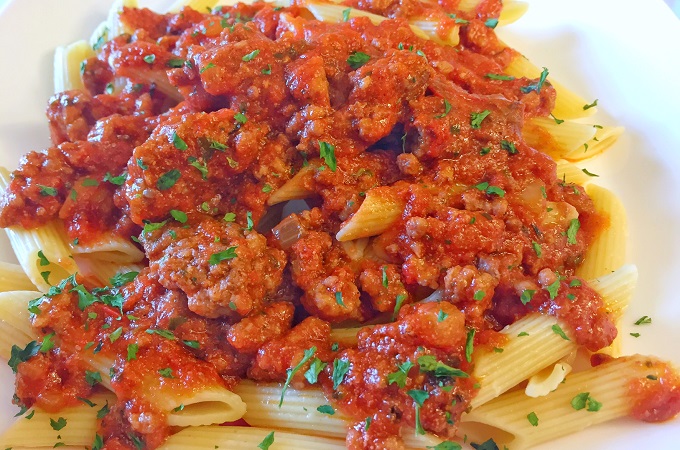 Penne with Ragu alla Bolognese - By DadsPantry.com