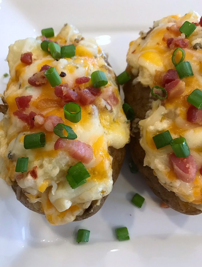 Loaded four cheese Italian seasoned baked potatoes