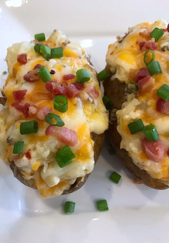 Loaded four cheese Italian seasoned baked potatoes