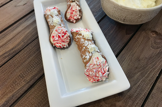  Peppermint cannoli. 