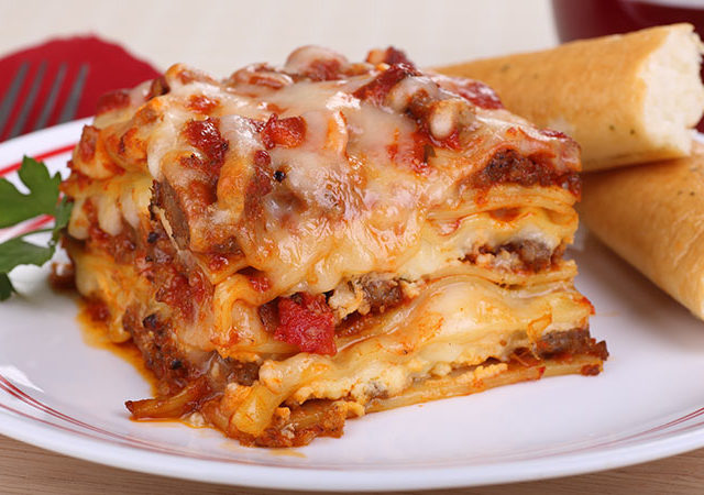 Beef and cheese lasagne.