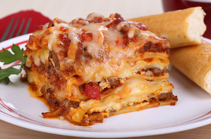 Beef and cheese lasagne.