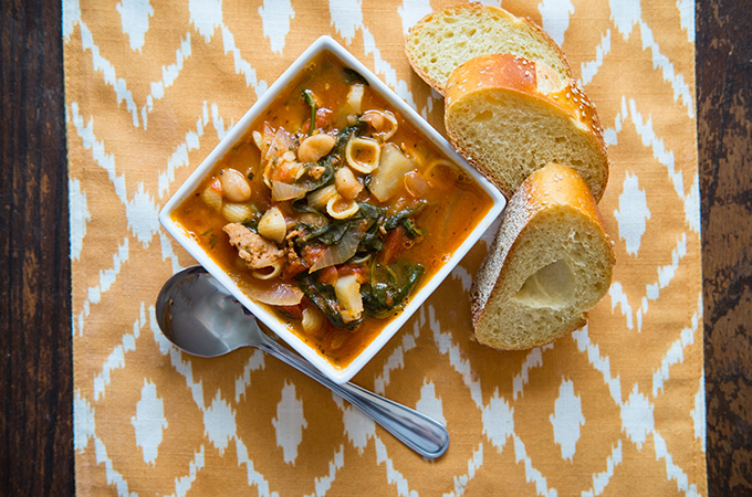  Sausage and Bean Soup with Escarole 