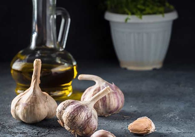 Garlic infused extra virgin olive oil.